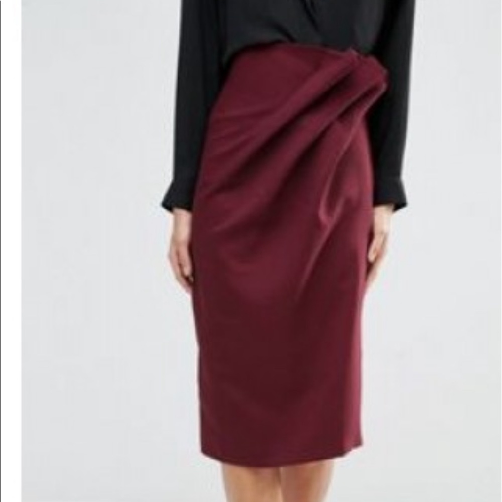 ASOS paper bag waist midi skirt, Size US 6